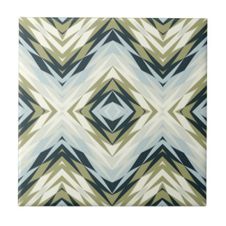 Carreau Bleu clair Turquoise Olive Vert Blanc Ethnic Tribe