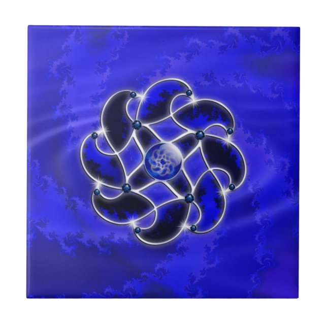 Carreau Bleu comme tuile décorative de mer (Devant)