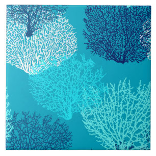Carreau Bleu de corail d'impression, de turquoise, d'Aqua