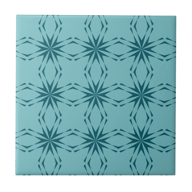 Carreau Bleu de turquoise, cool, abstraction à la mode de (Devant)