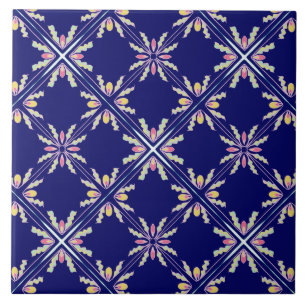 Carreau Bleu d'indigo méditerranéen espagnol de style