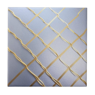 Carreau bleu doux avec motif doré