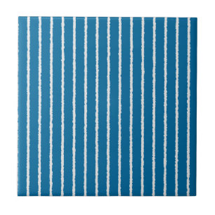 Carreau Bleu et blanc avec lignes inégales