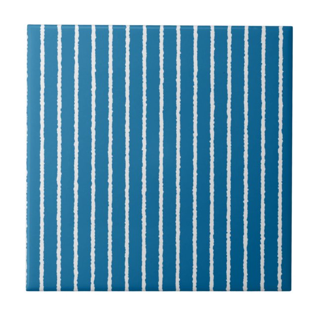 Carreau Bleu et blanc avec lignes inégales (Devant)