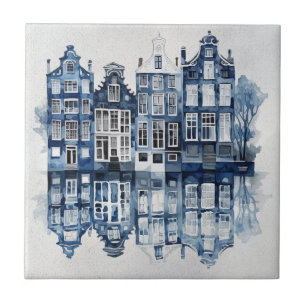 Carreau Bleu et blanc Delft maisons traditionnelles