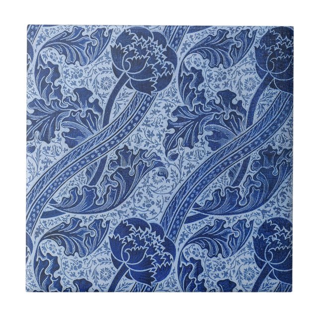 Carreau Bleu et Blanc Style Floral William Morris (Devant)