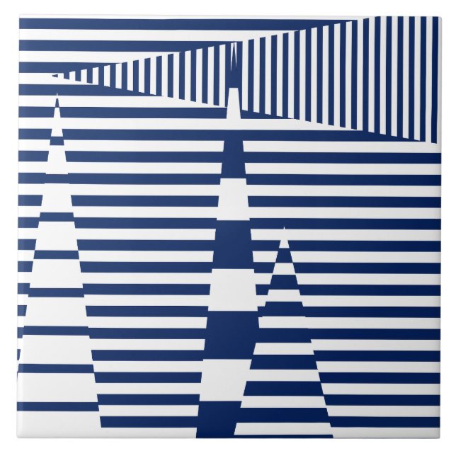 Carreau Bleu et blanc sur bandes (Devant)
