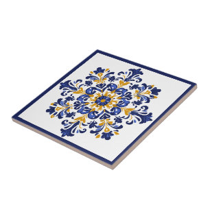 Carreau 💛 💙 bleu et jaune, Azulejos