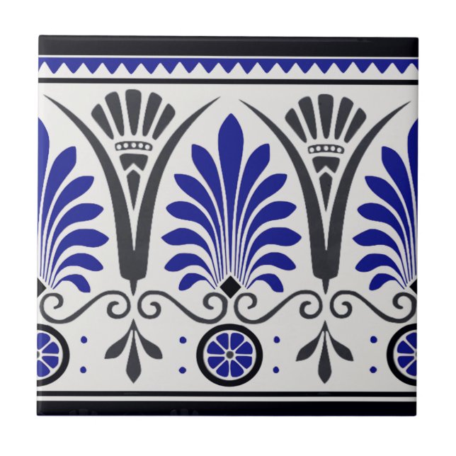 Carreau Bleu et noir de Cobalt Ceramic Border Tile (Devant)
