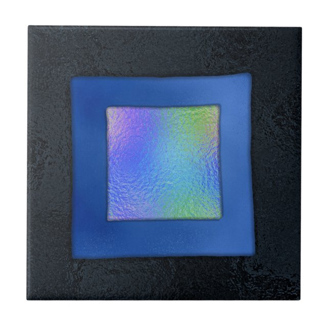 Carreau Bleu et noir Dichroïen Revêtement fondu (Devant)