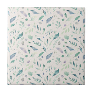 Carreau Bleu et Turquoise Leave Custom Arrière - plan Carr