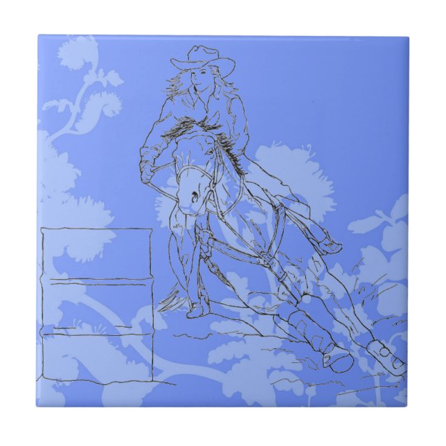 Carreau Bleu-Fleur Barrel Racer (Devant)
