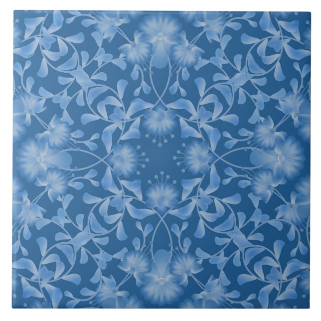Carreau Bleu, floral, ornement, folk (Devant)