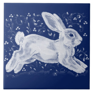Carreau Bleu foncé complexe lapin brun brin marine Cobalt