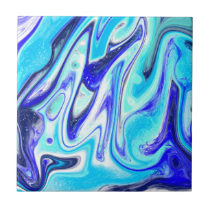 Carreau Bleu fondu   Marble Fluid Art