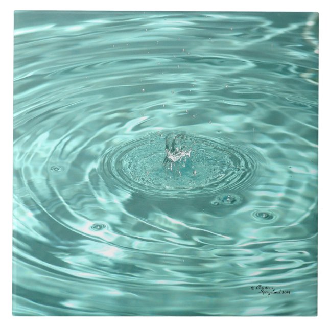 Carreau Bleu gouttes d'eau ondulée Tuile (Devant)