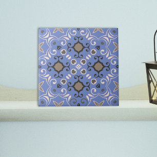Carreau Bleu gris blanc couleur changeable Elegant Damask