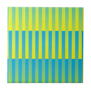 Carreau Bleu Jaune Vert Motif Rayé