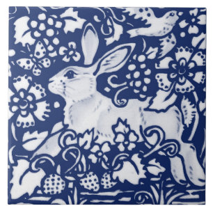 Carreau Bleu lapin lapin de la marine de Cobalt Dedham Del