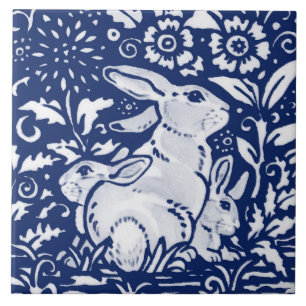 Carreau Bleu lapin lapin de la marine de Cobalt Dedham Del