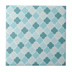 Carreau Bleu Marocain Trellis, Lattes, Quatrefoil
