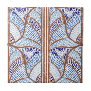 Carreau Bleu méditerranéen. & Motif de mosaïque en terre c