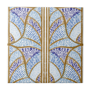 Carreau Bleu méditerranéen. & Motif de mosaïque or
