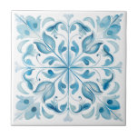 Carreau Bleu méditerranéen Toscane<br><div class="desc">Design méditerranéen tuile en céramique bleue de style toscan.</div>