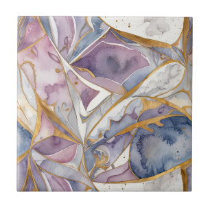 Carreau Bleu mosaïque Abstraite et violet
