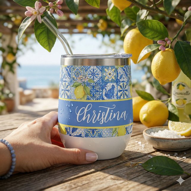 Carreau bleu motif français de citron Provençal (Créateur téléchargé)
