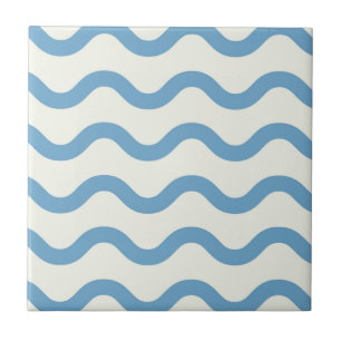 Carreau Bleu Nautique Super Wavy Stripe moderne minimalist