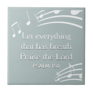 Carreau Bleu personnalisé NOTES DE MUSIQUE Gris Carrelage