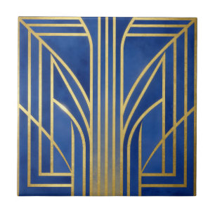 Carreau Bleu Royal Or Art Déco