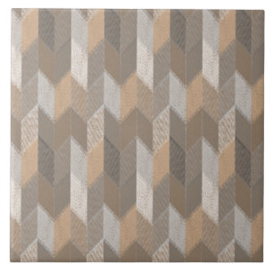 Carreau Bleu Texturé, Chevron Olive Jaune.