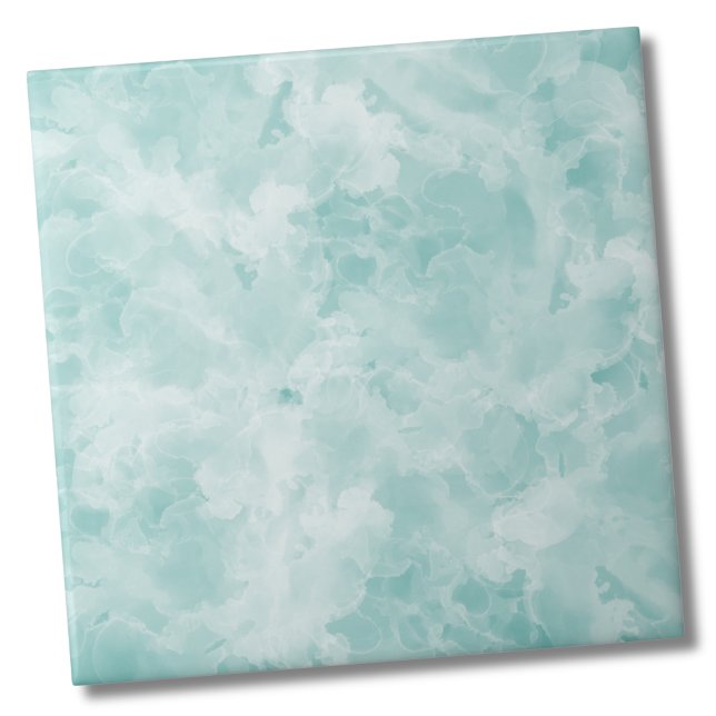 Carreau Bleu Turquoise simple en marbre (Simple Marble Teal Blue Ceramic Tile)