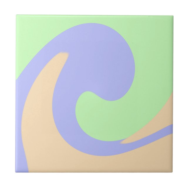 Carreau Bleu vert ombre fluide marbre boho audacieux motif (Devant)