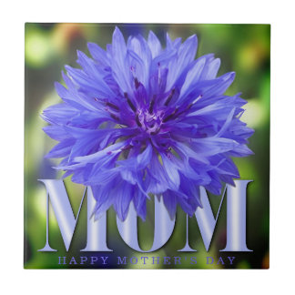 Carreau Bleuet Moderne Élégant Bleu Fête des Mères