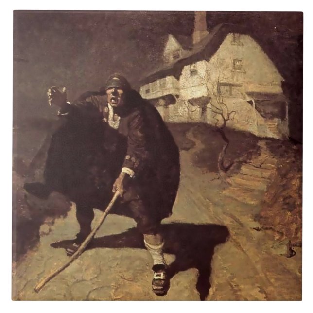 Carreau « Blind Pew », illustration de pirate par NC Wyeth (Devant)
