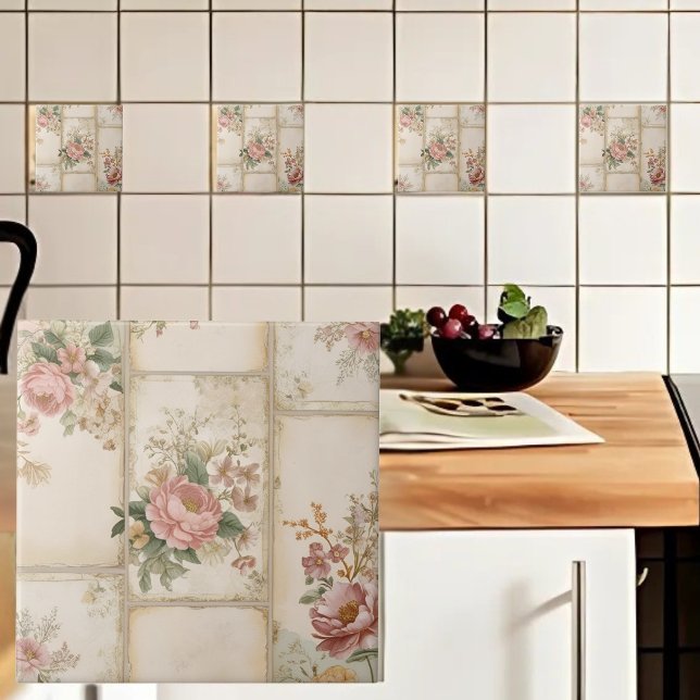 Carreau Blocs floraux vintages (Créateur téléchargé)