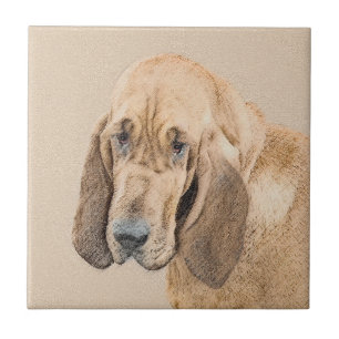 Carreau Bloodhound Peinture - Joli chien d'origine art