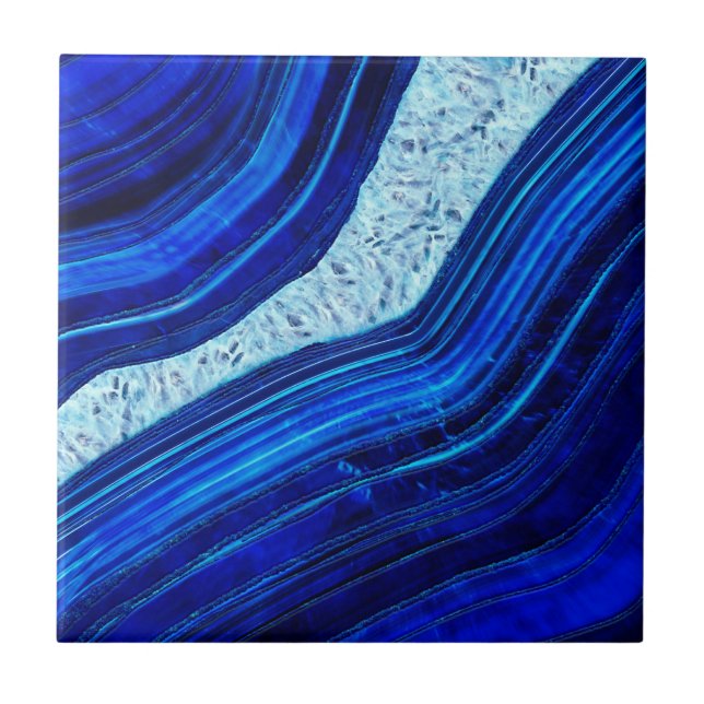 Carreau Blue Agate Marble Digital Art (Devant)