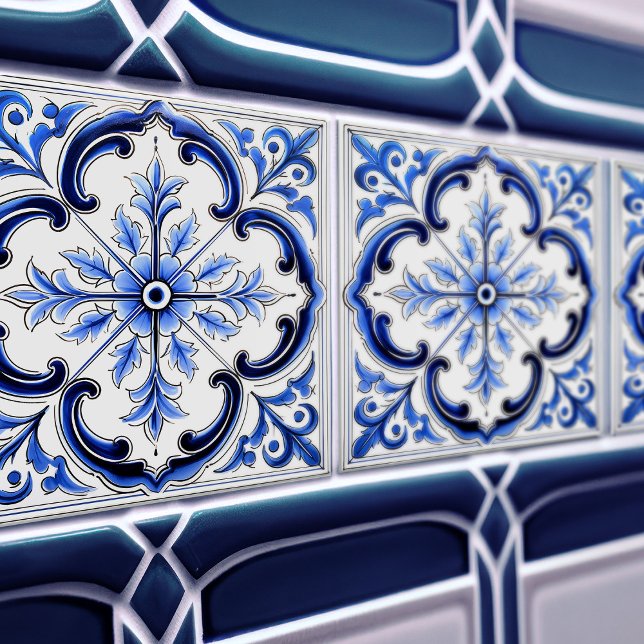 Carreau Blue Azulejo Talavera Ceramic Tile (Créateur téléchargé)