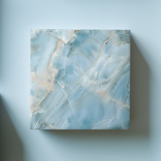 Carreau Blue clair Luxueux Gemstone Moderne esthétique (Light Blue Luxurious Gemstone Modern Aesthetic Ceramic Tile)