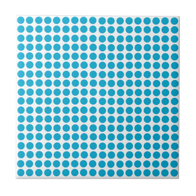 Carreau Blue Dots Pattern on White  (Devant)