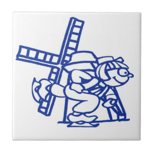 Carreau Blue Dutch Boy Windmill