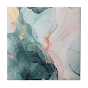 Carreau Blue, Green, Pink Marble Effect Ceramic Tile