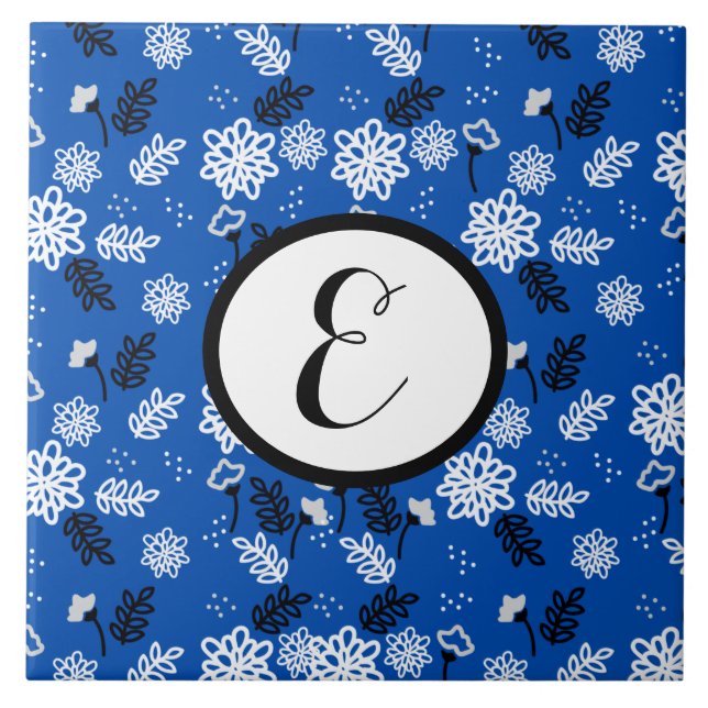 Carreau Blue leaves romantic garden (Devant)