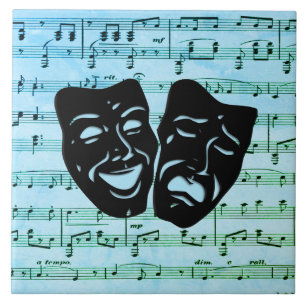 Carreau Blue Music Art unit les masques de théâtre