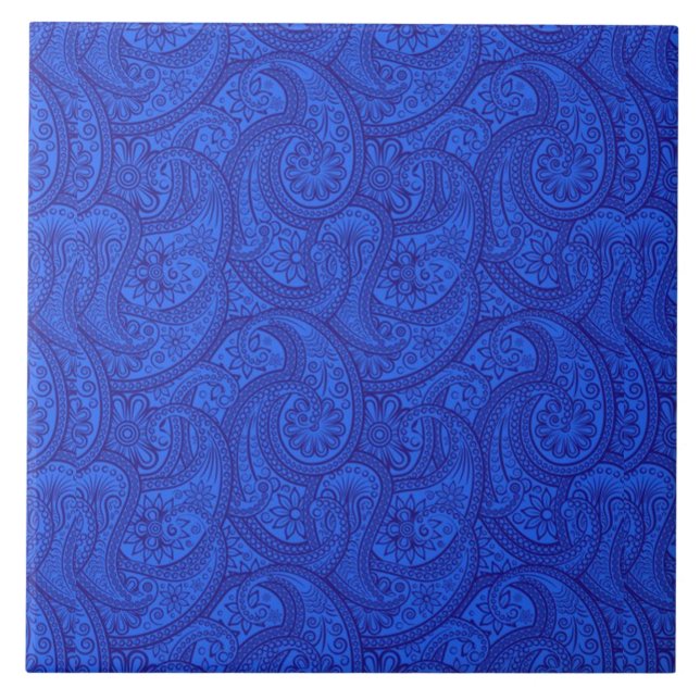 Carreau Blue Paisley (Devant)