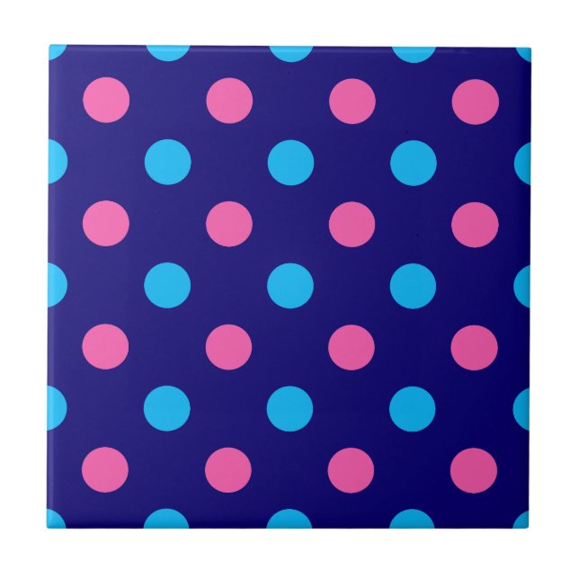 Carreau Blue Pink Cyan Polka Dot Pattern (Devant)